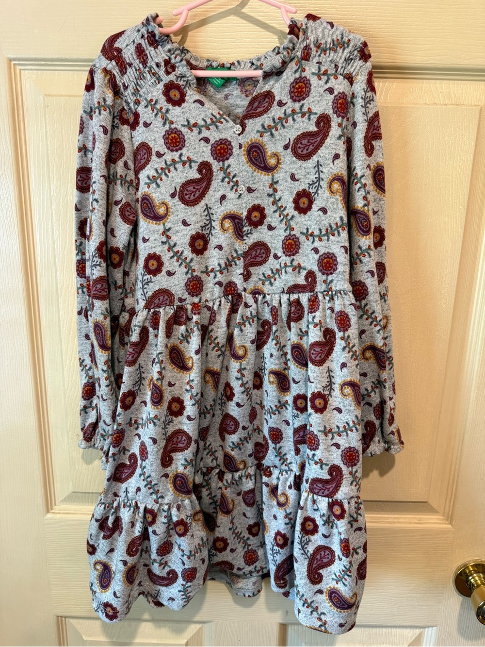 dip Paisley & Floral Tiered Knit Dress